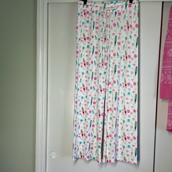 NWOT Mary Square Oh What Fun Annie Nutcracker Pajama Pants Size S White Pastel - Picture 2 of 11